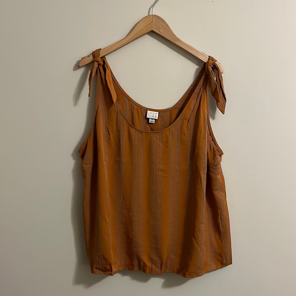 A New Day Tank Top, Tie Sleeve, Size XXL